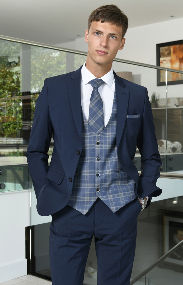 Duo Navy Suit with Henry Vest